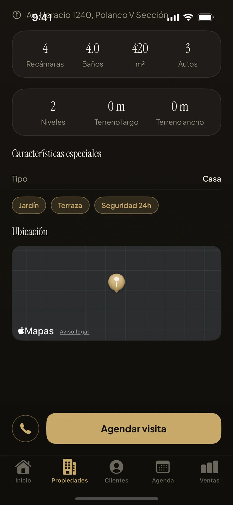 Ubicación de la propiedad en el mapa con indicaciones